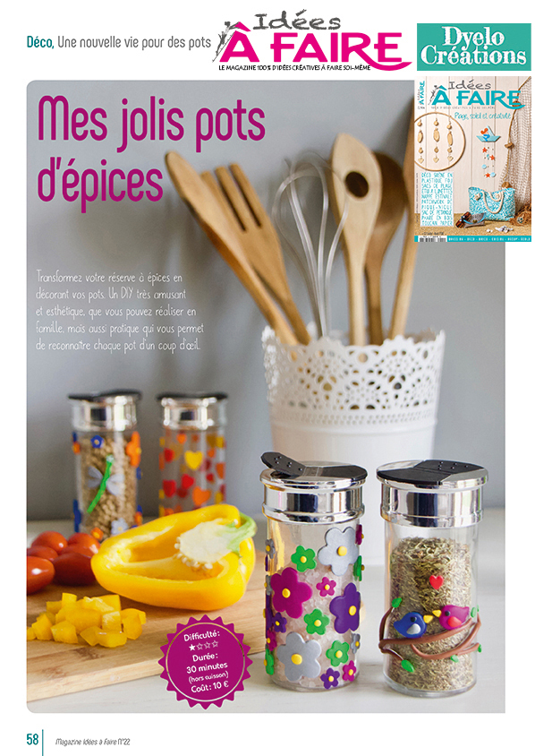 Customisation : les pots d'épices (IAF-22) Tuto en PDF – Idées à Faire  magazine