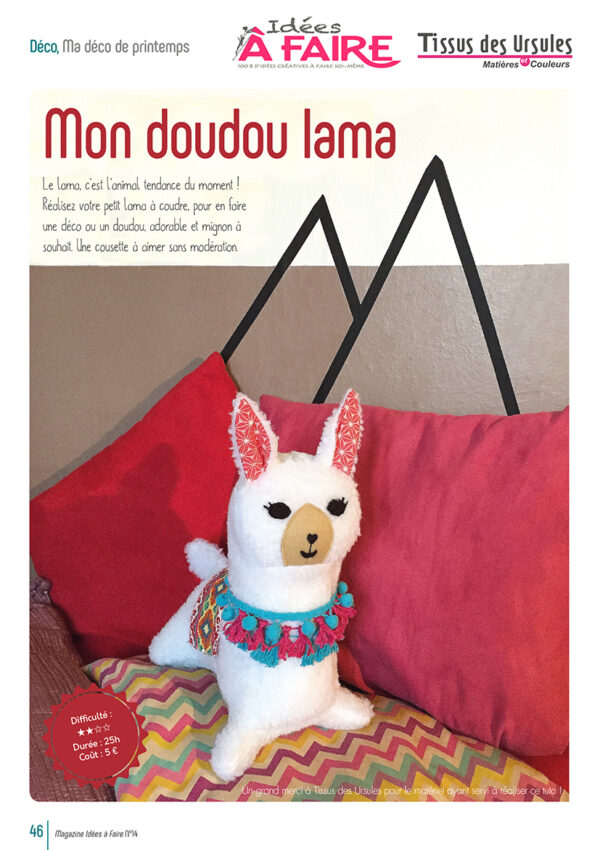 Doudou lama (IAF-14) Tuto en PDF