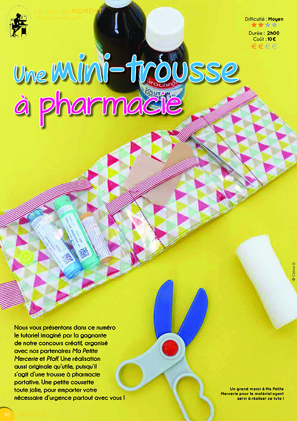 Une mini-trousse à pharmacie (IAF8) Tuto en PDF