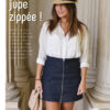 jupe zippée en jean