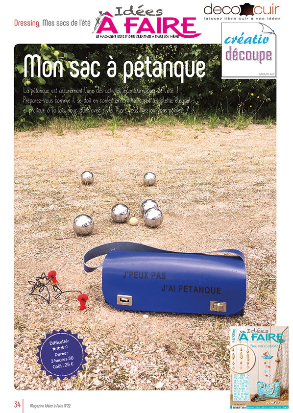 Sacoche en cuir pour boules de pétanque - Deco Cuir