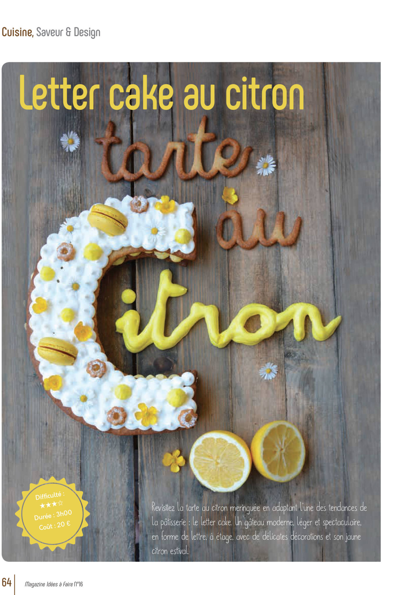 Tarte au citron (IAF-16) Tuto en PDF – Idées à Faire magazine