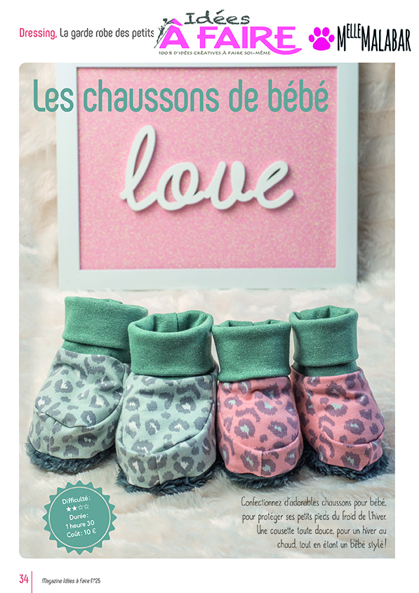 Les chaussons de bébé (IAF-25) Tuto en PDF – Idées à Faire magazine