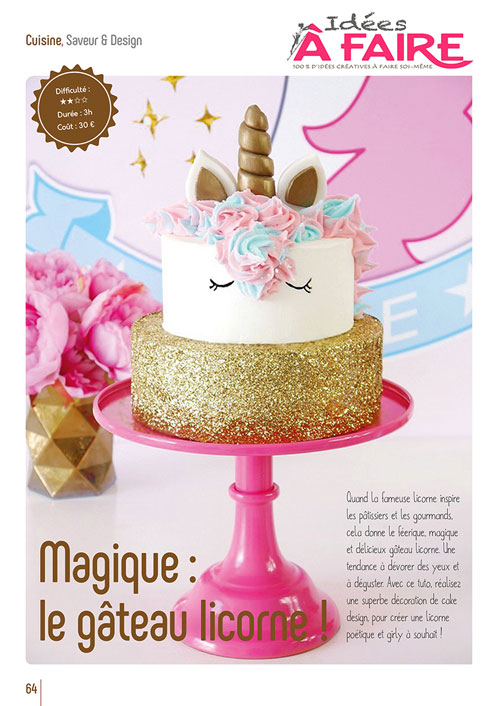 Magique : le gâteau licorne (IAF-13) Tuto en PDF – Idées à Faire