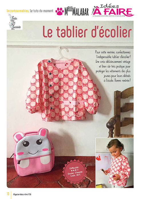 Tablier enfant modèle 3 - 5 ans rouge