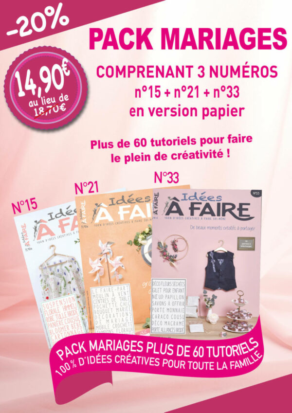 Pack Mariages : Nos N°33 + N°21 + N°15 version papier