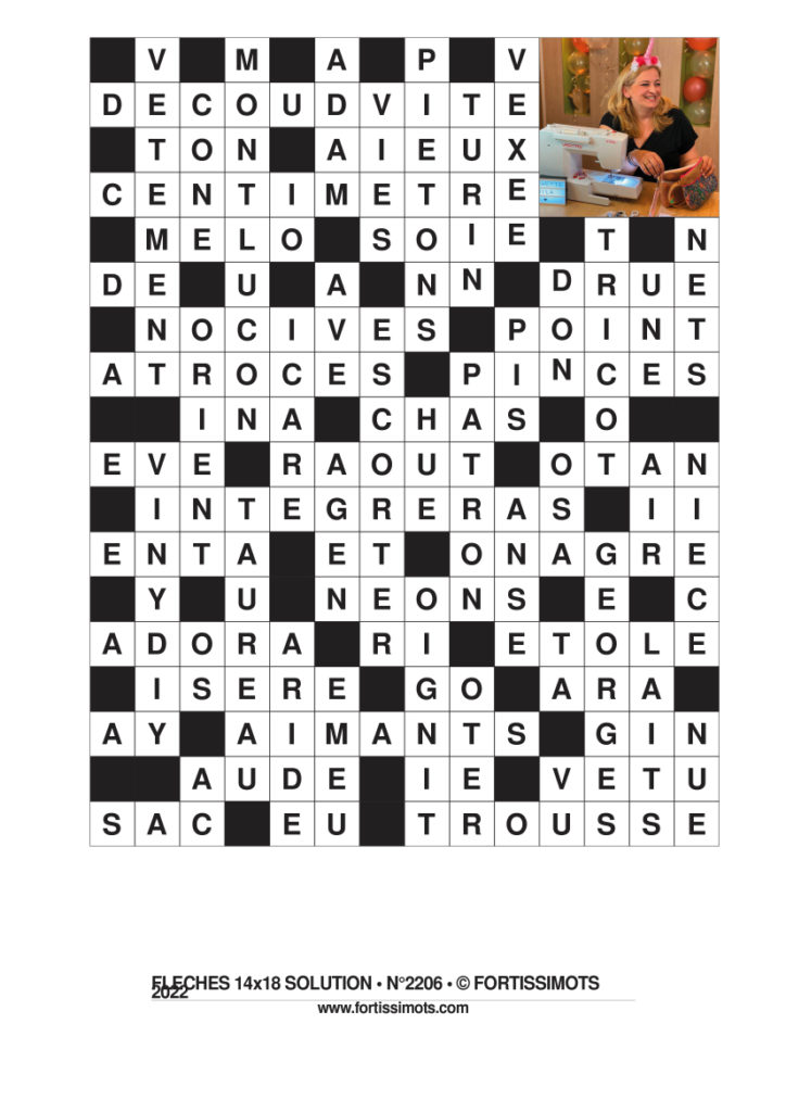 Les mots fléchés Idées à Coudre