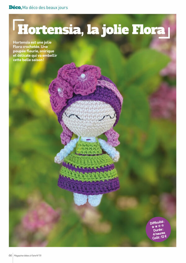 Hortensia, la jolie Flora (IAF-51)Tuto en PDF